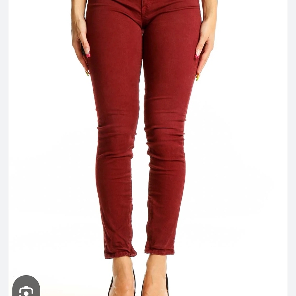 rag & bone Women's Skinny Jeans in Burgundy
